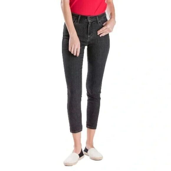 Levi's 721 High Rise Skinny Ankle Jeans Size 31 Womens Black Charcoal Wash - Picture 1 of 13